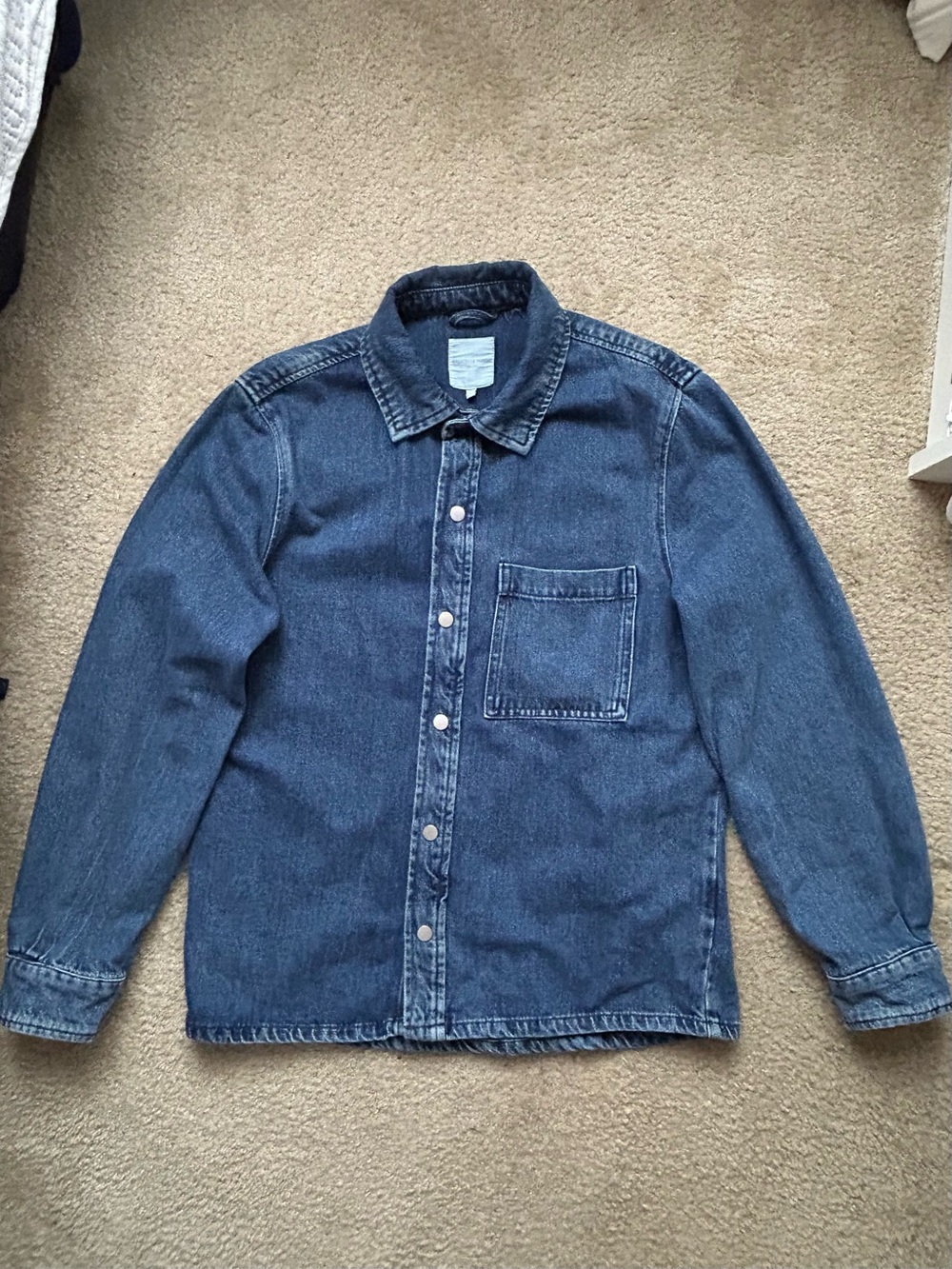 Bagatelle Homme Men’s Denim Shirt Jacket Blue Snap Button Size M